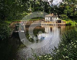 Narrow boat moored in Ripon