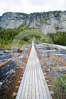 Narrow bridge, mountain stream