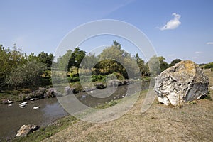 Narrow bridge over a river