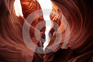 Narrow cave of the winding Antelope Canyon