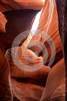 Narrow cave of the winding Antelope Canyon