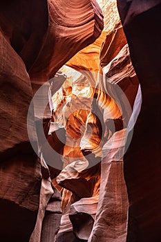 Narrow cave of the winding Antelope Canyon