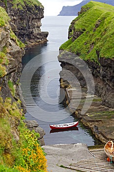 Narrow channel with boat