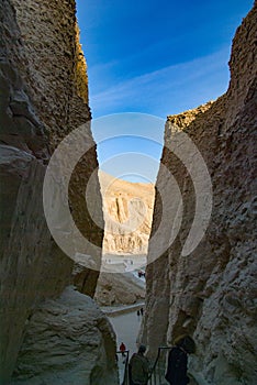 Narrow entrance to one of the tombs of the Valley of the Kings i