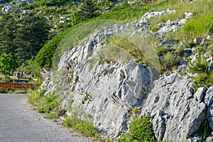 Narrow and extreme road to highest peak Sveti Jure Saint George of Biokovo national park