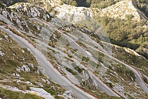 Narrow and extreme road to highest peak Sveti Jure Saint George of Biokovo national park, Croatia photo