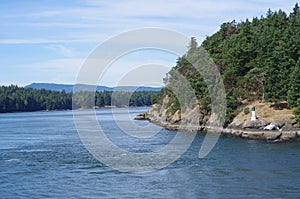 Narrow ferry passage between the Gulf Islands