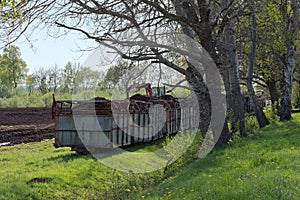 Narrow-gauge field railway, in Germany called Lore, transport of photo