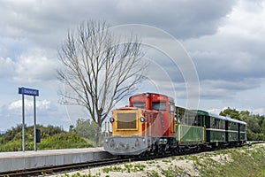 Narrow gauge railway from Balatonfenyves to Csisztafurdo near Balaton, Somogy region, Hungary