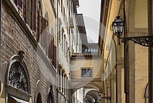 Narrow medieval street in Florence, Italy