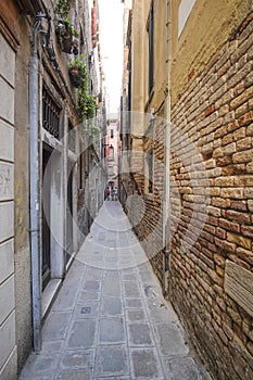 Narrow medieval street in Venice