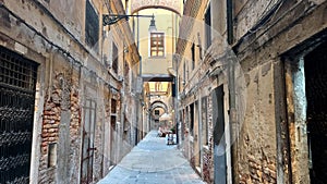 Through the narrow old street of Venice