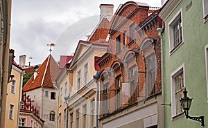 Narrow old streets in old Tallinn.