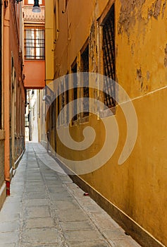 Narrow pasage in building, Venice