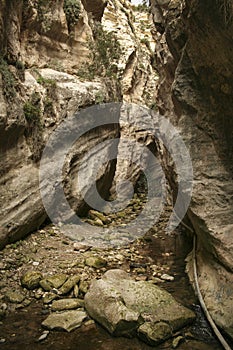 Narrow passage of Avakas Gorge on Cyprus
