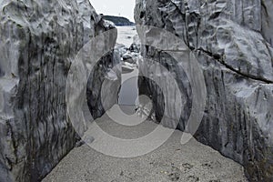 Big rocks on the beach
