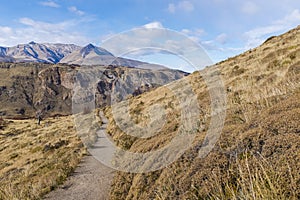 Narrow path on a hill slope