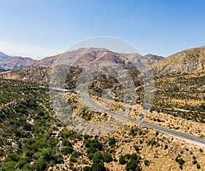 Narrow Road in Arid Desert