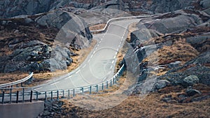 narrow road in the outlandish landscape