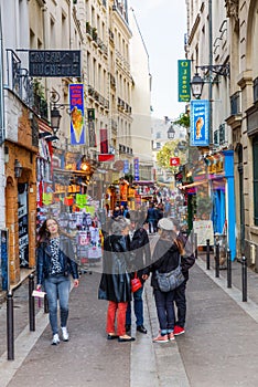Narrow road in the Quartier Latin, Paris, France