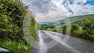 Narrow road in rural area