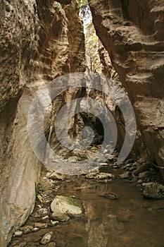 Narrow rocky passage of Avakas Gorge at Cyprus