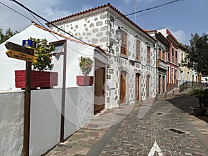 Narrow side street in town of Tejeda on Gran Canaria island