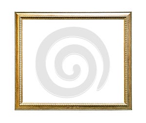 Narrow simple gilded wooden picture frame cutout