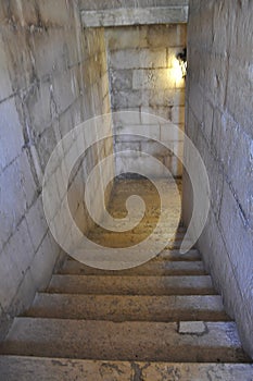 Narrow Staircare in the Pantheon National from Alfama district of Lisbon photo