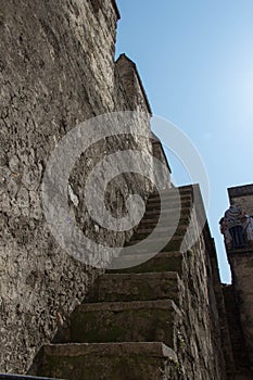 Narrow stairs at Scaliger Castle, Sirmione, Lombardy, Italy