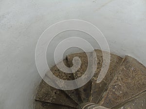 Narrow stairs of the smallest working lighthouse