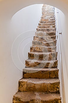 Narrow stairway of the Cathedral of Faro (Se de Faro), Portug