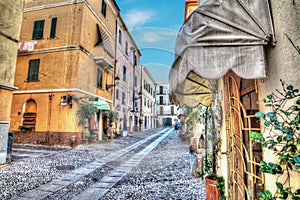 Narrow street in Alghero old town