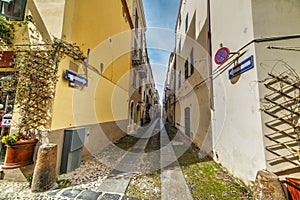 Narrow street in Alghero old town