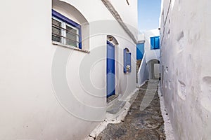 Narrow street in Amorgos, Greek Islands