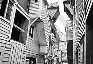 Narrow street of Bergen photo