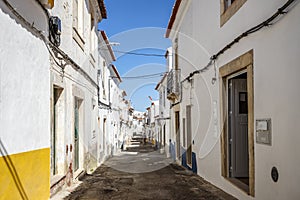 A narrow street of Borba in Alentejo, Portugal