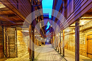 Narrow street in Bryggen