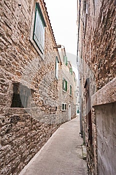Narrow street in city Vodice.