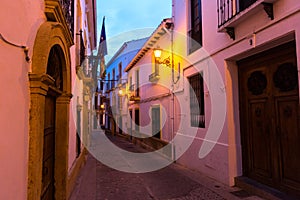 Narrow street in european city. Ronda