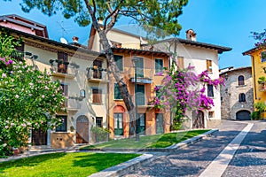 Narrow street in Gardone Riviera, Italy