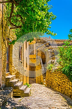 Narrow street in Gordes village in France