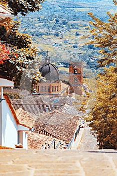 Heritage town Barichara, beautiful colonial architecture in most beautiful town in Colombia. photo