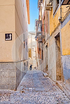 Narrow street in historic Toledo, Spain