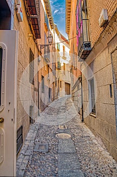 Narrow street in historic Toledo, Spain