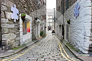 Narrow Street of Historical Centre of Plymouth