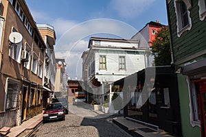 Narrow street in Istanbul`s historic district. Turkey photo