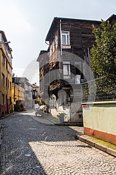 Narrow street in Istanbul`s historic district. Turkey photo