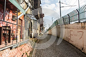 Narrow street in Istanbul`s historic district. Turkey photo