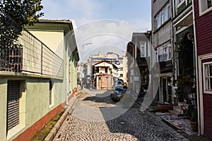Narrow street in Istanbul`s historic district. Turkey photo